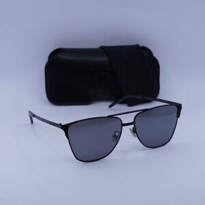 Saint Laurent SL280 002 Aviator Sunglasses - Black/Silver Mirror